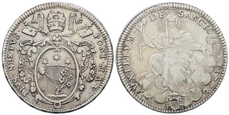 STATO PONTIFICIO. ROMA. Pio VI (1775-1799). Mezzo scudo 1779. Ag; 13gr; Munt.25a; MIR 2767/3; NC; BB