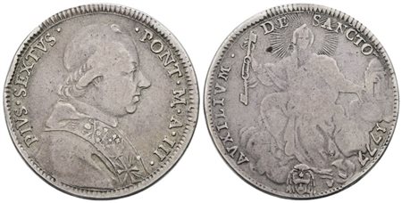 STATO PONTIFICIO. ROMA. Pio VI (1775-1799). Quinto di scudo, doppio giulio 1777, anno III. Ag; 5gr; Munt.38; MIR 2770/3; Q.BB
