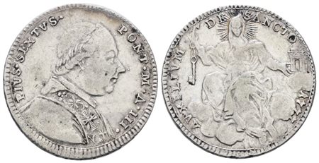 STATO PONTIFICIO. ROMA. Pio VI (1775-1799). Quinto di scudo, doppio giulio 1777, anno III. Ag; 5gr; Munt.38; MIR 2770/3; BB+