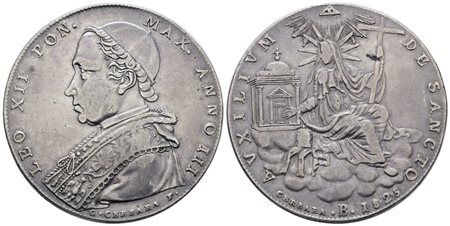 STATO PONTIFICIO. BOLOGNA. Leone XII (1823-1829). Scudo 1825. Ag; 26,43gr; Gig.9; BB