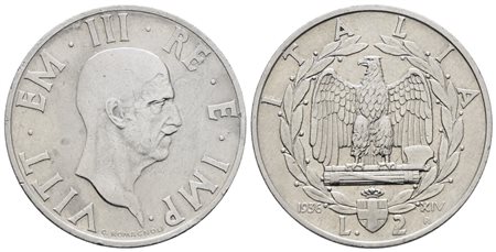 REGNO D'ITALIA. Vittorio Emanuele III (1900-1943). 2 lire 1936 "Impero". Ni; Gig. 118; Raro; BB/SPL