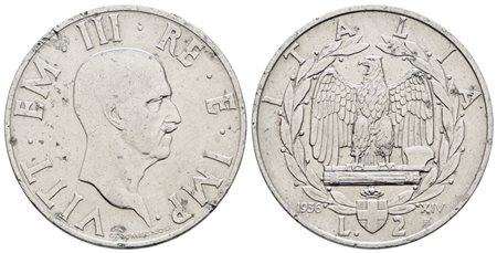 REGNO D'ITALIA. Vittorio Emanuele III (1900-1943). 2 lire 1936 "Impero". Ni; Gig. 118; Raro; BB