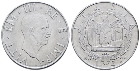 REGNO D'ITALIA. Vittorio Emanuele III (1900-1943). 2 lire 1941 "Impero". Ac; 10gr; Gig. 122; NC; SPL