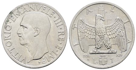 REGNO D'ITALIA. Vittorio Emanuele III (1900-1943). Lira 1936 "Impero". Ni; 8gr; Gig. 153; Raro; SPL+