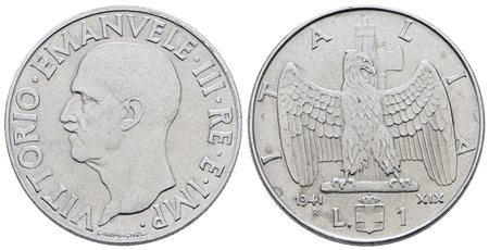 REGNO D'ITALIA. Vittorio Emanuele III (1900-1943). Lira 1941 "Impero". Ac; 8gr; Gig. 157; NC; SPL/FDC