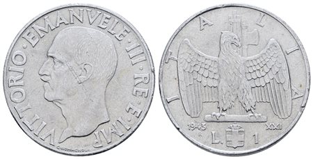 REGNO D'ITALIA. Vittorio Emanuele III (1900-1943). Lira 1943 "Impero". Ac; 8gr; Gig. 159; Raro; SPL