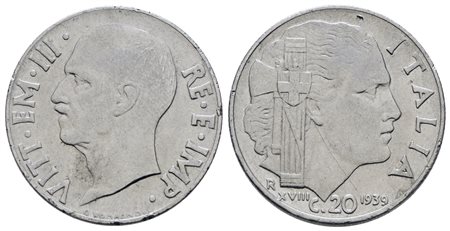 REGNO D'ITALIA. Vittorio Emanuele III (1900-1943). 20 centesimi 1939 XVIII "Impero". Ac; Gig. 219; SPL