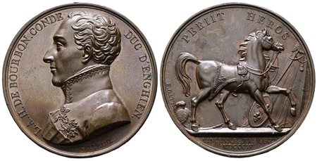 FRANCIA. Medaglia MORTE DEL DUCA D'ENGHIEN - 1804 AE (39,44 G; 40,82mm). Bramsen 294 var. FDC