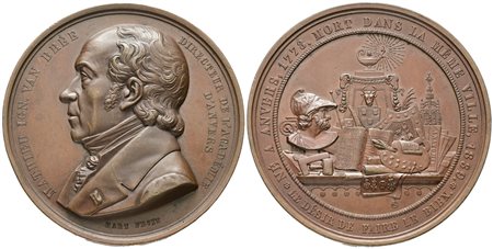 PERSONAGGI. BELGIO. Medaglia 1839 per la morte di Mathieu ign. Van Brée. AE.67,65mm. 135,48gr. Opus: Hart. FDC