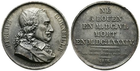 PERSONAGGI. Medaglia Pierre Corneille 1816. Ae; 30,48gr; 40,20mm  BB