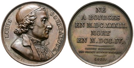 PERSONAGGI. Medaglia in bronzo Louis Bourdaloue 1820. Ae; 38,75gr; 41,05mm  SPL+