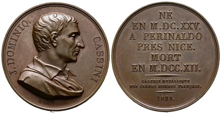 PERSONAGGI. Medaglia 1825 Giovanni Domenico Cassini. Ae; 45,21gr; 40,92mm. FDC