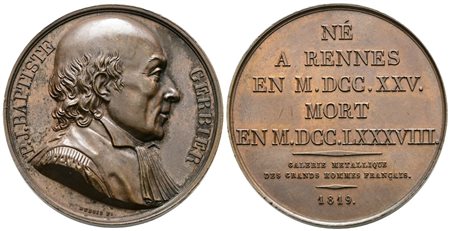 PERSONAGGI. Medaglia 1819 Pierre Jean Baptiste Gerbier. Ae; 41,79gr; 40,96mm. SPL