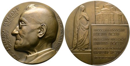 PERSONAGGI. Medaglia R.P. Juliano Mulsant 1928  Opus: Rochette. AE.80mm. 283gr. FDC