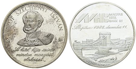 UNGHERIA. Medaglia 1986 per il conte Istuan Szechenyi. Ma; ...gr; ,,mm; FDC