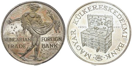 UNGHERIA. Medaglia 1990 Hungarian Foreign Trade Bank. Ag 925; ...gr; ,,mm; FDC