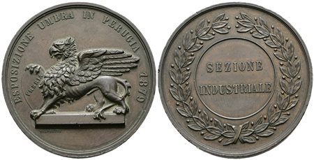 PERUGIA. Medaglia 1879 Esposizione Umbra in Perugia - Sezione Agricola. Ae 50 mm SPL+