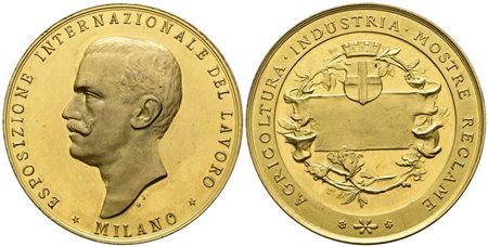 MILANO. Medaglia Esposizione Internazionale del Lavoro. Milano 1917. AE Dorato. 50mm qFDC