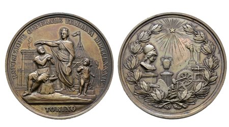 TORINO. Medaglia 1884  Esposizione Generale Italiana. AE Opus: Bianchi - Speranza Ø 54mm qFDC
