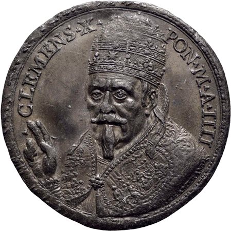 STATO PONTIFICIO. Clemente X (1670-1676). Uniface del D della Medaglia A. IIII. Op: Hamerani. 35mm.; PB 8g.RR. SPL+