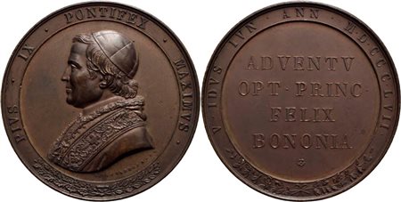 STATO PONTIFICIO. Pio IX (1846-1878). Medaglia - 1857 - Visita a Bologna  Ø: 50 mm. - (AE g. 56) R. FDC