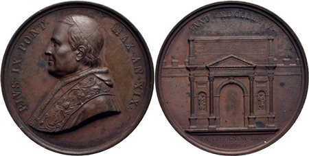 STATO PONTIFICIO. Pio IX (1846-1878). Medaglia A. XIX AE Mont. 83 Ex Bernardi 1998. SPL-FDC