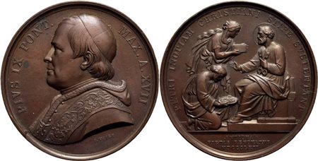 STATO PONTIFICIO. Pio IX (1846-1878). Medaglia - A. XVII - AE Mont. 81 Ex Bernardi 1998. FDC