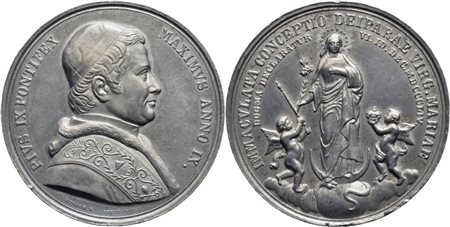 STATO PONTIFICIO. Pio IX (1846-1878). Medaglia - 1854 - Dogma dell' Immacolata concezione  Ø: 41 mm. - (MB g. 26) qFDC