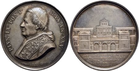 STATO PONTIFICIO. Pio IX (1846-1878). Medaglia A. XXV AG Mont. 57 Segnetto - Ex Nascia 1977. FDC