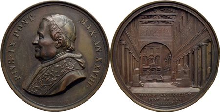 STATO PONTIFICIO. Pio IX (1846-1878). Medaglia - A. XXVIII - AE Mont. 92 Ex Bernardi 1975. qFDC