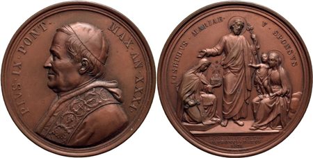 STATO PONTIFICIO. Pio IX (1846-1878). Medaglia - A. XXXI - (AE g. 39) Mont. 95 Ex Bernardi 1973. FDC