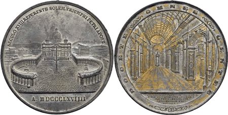 STATO PONTIFICIO. Pio IX (1846-1878). Medaglia 1869 Concilio Ecumenico - Basilica di S. Pietro Ø: 73 mm. - (MB g. 117) RR  SPL
