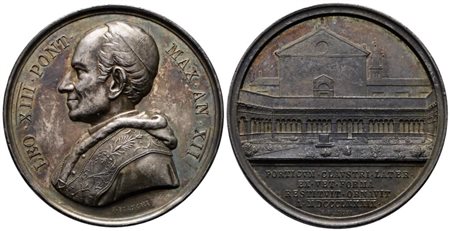 ROMA. Leone XIII (1878-1903). Medaglia 1890 A. XIII Libertà del Ministero Apostolico. ; Ag; 36,33gr; 43,55mm. qFDC