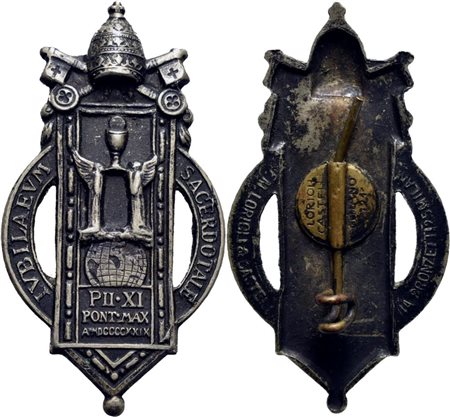 VATICANO. Pio XI (1922-1939) - Medaglia - 1929 - Giubileo sacerdotale - MB R mm. 22x40. SPL