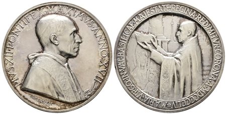 VATICANO. Pio XII (1939-1958). Medaglia Anno XVII "Chiusura anno Mariano". Ag. 38.66 gr. Ø 44 mm SPL