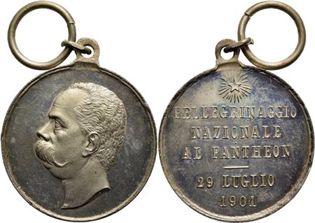 SAVOIA - V.Emanuele III Medaglia 1901 - Pellegrinaggio tomba Umberto I. 30mm.MB 14,55g. R Bramb. 509 . qFDC