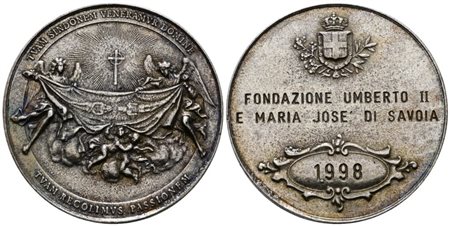 SAVOIA. Medaglia "Fondazione Umberto II e Maria Jose' di Savoia" 1998. Ae; 26,96gr; 45,4mm  BB