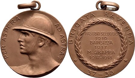 FASCISTE - Medaglia - 1937-38 Brigata Ravenna Opus: Johnson Ø: 28 mm. - (AE g. 8,2) R. qFDC