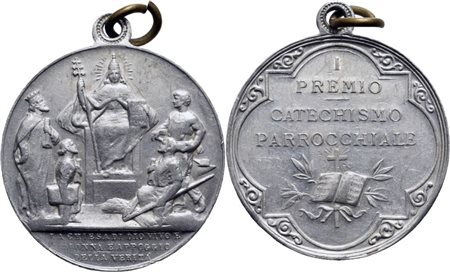 RELIGIOSE - Medaglia - Premio catechismo parrocchiale Ø: 32 mm. - AL. SPL+