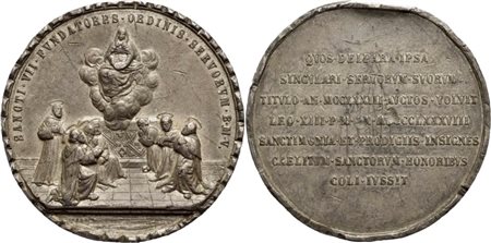 RELIGIOSE - Medaglia - 1888 - Canonizzazione dei Servi di Maria Opus: Johnson Ø: 50 mm. - (AE arg. g. 50,5) R Mod. 158. SPL-FDC