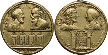 RELIGIOSE - Medaglia - 1800 - Gesú, Maria, SS. Apostoli, Porte e Scala Santa Ø: 50 mm. - (AE g. 39,5) Appiccagnolo rimosso. BB