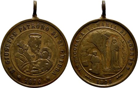 RELIGIOSE - Medaglia - 1858-1870 Lourdes Ø: 25 mm. - (AE g. 5,6). BB