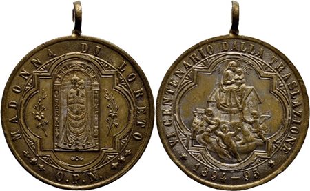 RELIGIOSE - Medaglia - 1894 - 600° Traslazione Santa Casa Loreto Ø: 26 mm. - (AE g. 5,5). SPL+