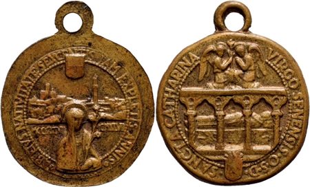 RELIGIOSE - Medaglia - 1947 - 700° Santuario S. Caterina Opus: Morbiducci Ø: 16 mm. - AE R. qFDC