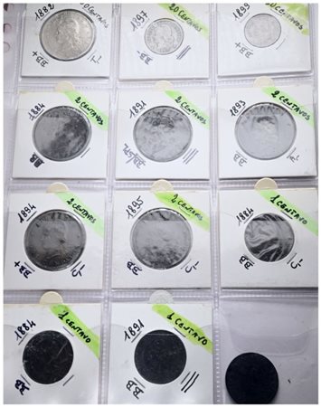 ARGENTINA. Lotto di 12 monete. Metalli, nominali, date e conservazioni varie.