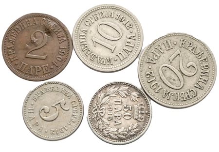 JUGOSLAVIA. Lotto di 5 monete. Nominali, metalli, date e conservazioni varie.