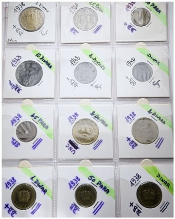 JUGOSLAVIA. Lotto di 12 monete. Metalli, nominali, date e conservazioni varie.