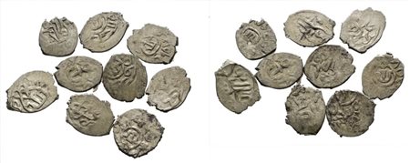 MONDO ISLAMICO. Lotto di 9 Orde d'oro, XV sec. Cu; Pesi e conservazioni varie