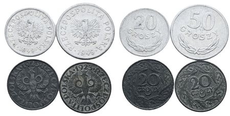 POLONIA. Lotto di 4 monete da 50 e 20 grosky. C. Date e conservazioni varie.