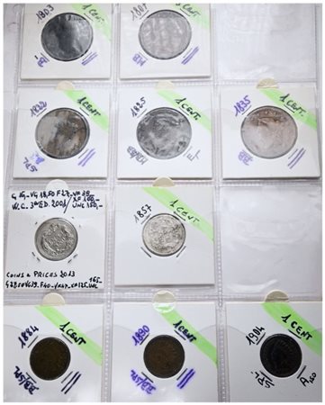 USA. Lotto di 10 monete. Metalli, nominali, date e conservazioni varie.